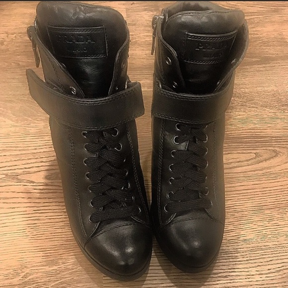 Prada Chunky Lace-Up Platform Booties Sneakers. Same ones Beyoncé wore. - Picture 2 of 2
